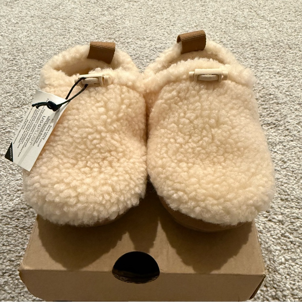 UGG Plush Cozy Cream Slippers
